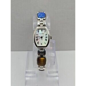 Gem Time Sterling Silver Quartz Gemstone Bracelet Watch Lapis New Battery 925